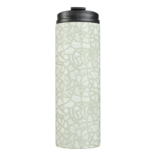 Random Leaf Mosaic Pale Green Thermal Tumbler