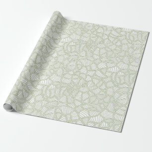 Random Leaf Mosaic Pale Green Wrapping Paper