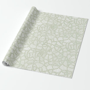 Random Leaf Mosaic Pale Green Wrapping Paper