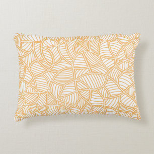 Random Leaf Mosaic Pale Orange Accent Pillow