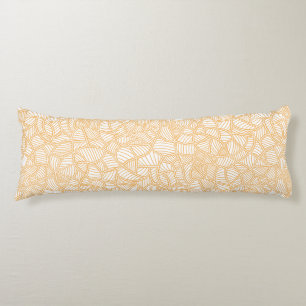 Random Leaf Mosaic Pale Orange Body Pillow