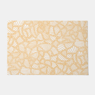 Random Leaf Mosaic Pale Orange Doormat