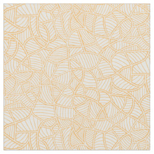 Random Leaf Mosaic Pale Orange Fabric
