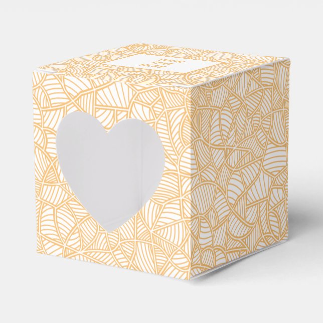 Random Leaf Mosaic Pale Orange Favor Box (Front Side)