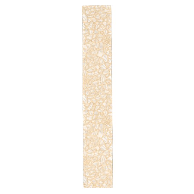 Random Leaf Mosaic Pale Orange Long Table Runner (Front)