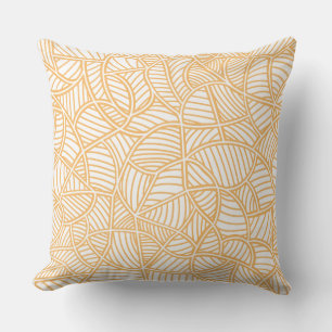 Random Leaf Mosaic Pale Orange Throw Pillow