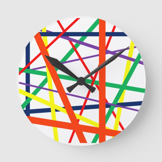 Random Lined Round Clock (Front)