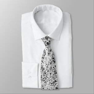 Random lines - White on Black Tie