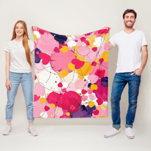 "Random Love Thoughts" - Colourful Abstract Fleece Blanket