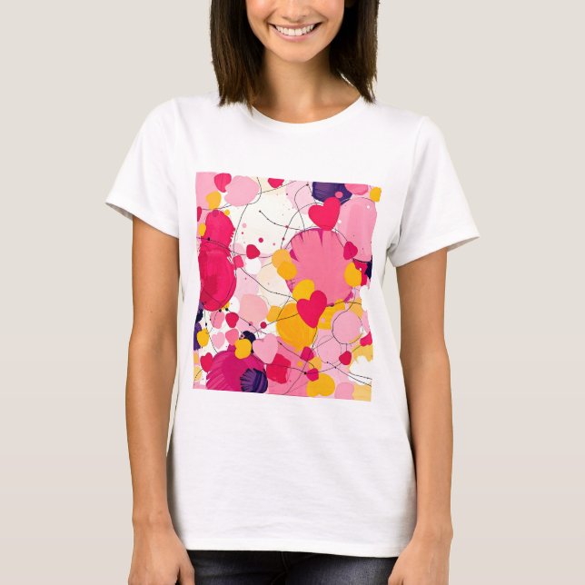 "Random Love Thoughts" - Colourful Abstract T-Shirt (Front)