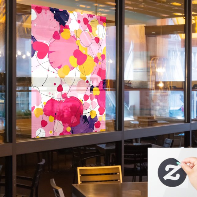 "Random Love Thoughts" - Colourful Abstract Window Cling (Restaurant Window)