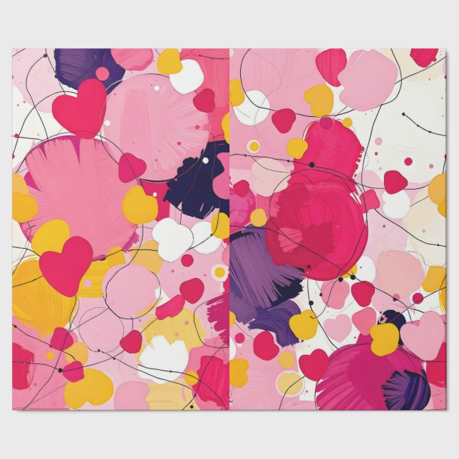 "Random Love Thoughts" - Colourful Abstract Wrapping Paper (Seam)