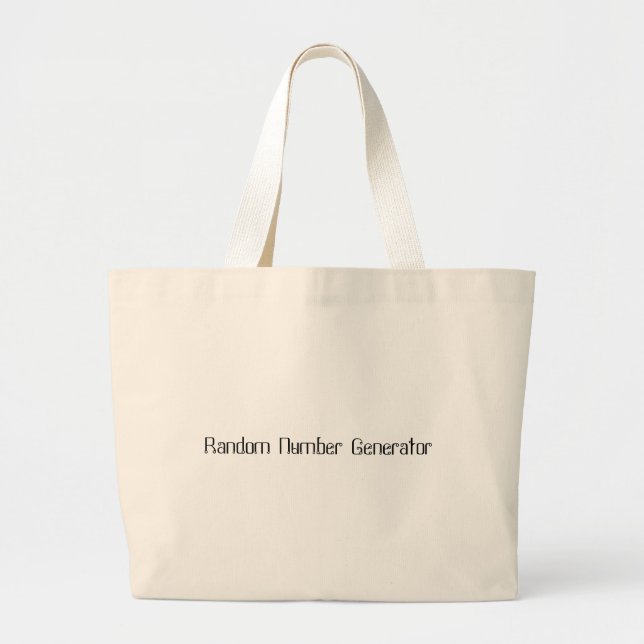 Random Number Generator Large Tote Bag (Front)