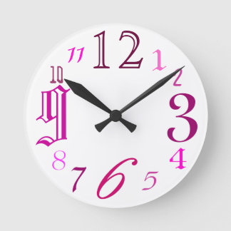 Random (pink) round clock
