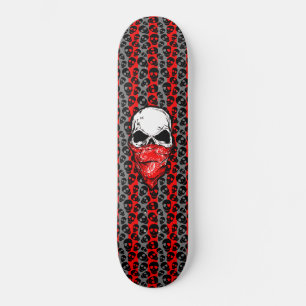 Random Skulls Pattern Red Bandana Skull Skateboard