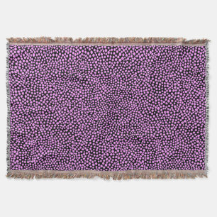 Random Spots - Light Violet on Black Throw Blanket