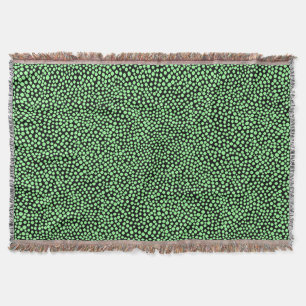 Random Spots - Mint Green on Black Throw Blanket