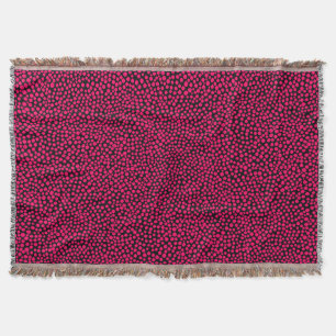 Random Spots - Neon Red on Black Throw Blanket