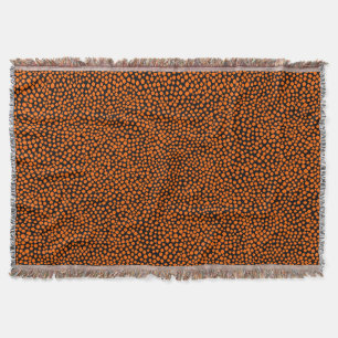 Random Spots - Orange on Black Throw Blanket