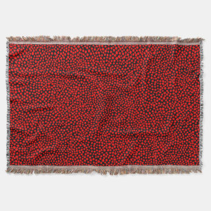 Random Spots - Red on Black Throw Blanket