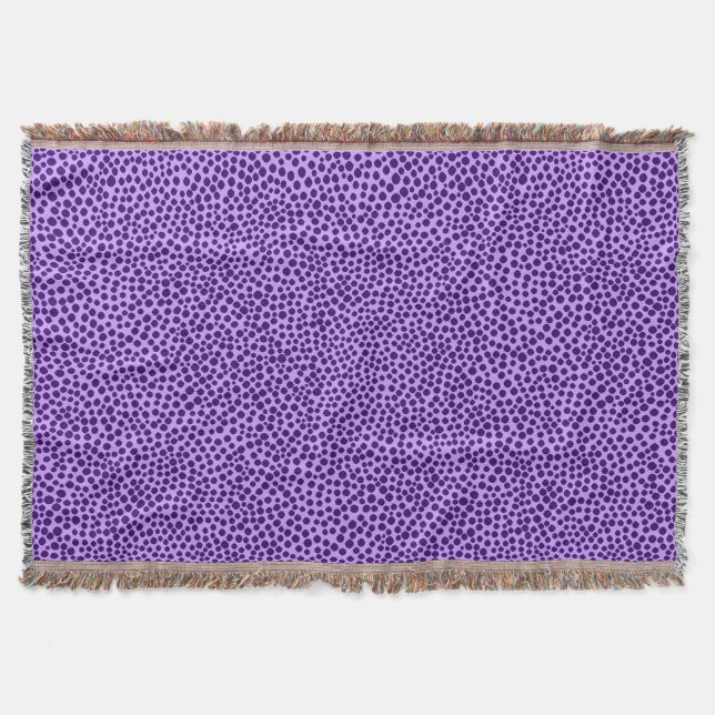 Random Spots - Shades of Purple Throw Blanket (Front)