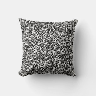 Random Spots - White on Black Throw Pillow