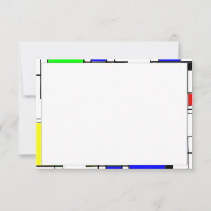 Random Squares Homage To Mondrian Card
