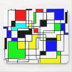 Random Squares Homage To Mondrian Mouse Pad