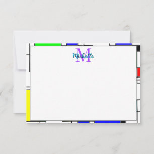 Random Squares Homage To Mondrian Personalized Card
