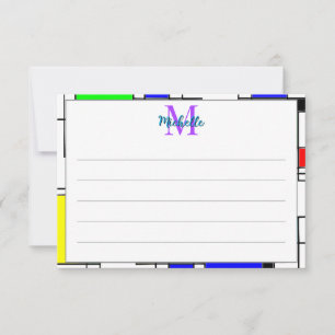 Random Squares Homage To Mondrian Personalized Card