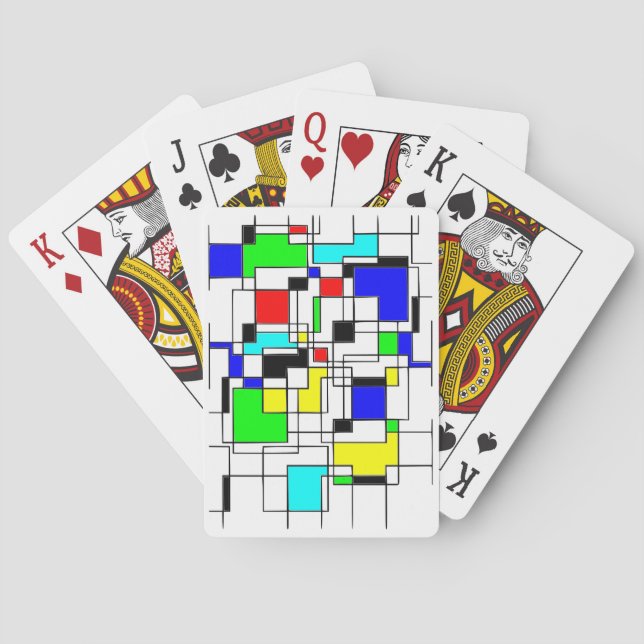Random Squares Homage To Mondrian Playing Cards (Back)