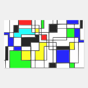 Random Squares Homage To Mondrian Sticker
