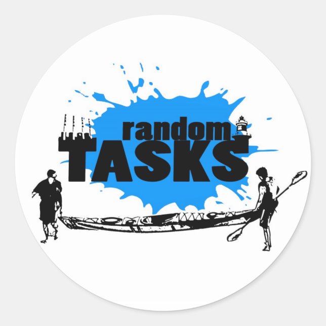 Random Tasks Sticker: Kayak Classic Round Sticker (Front)