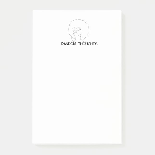 Random Thoughts Afro Post-it Notes (Front)