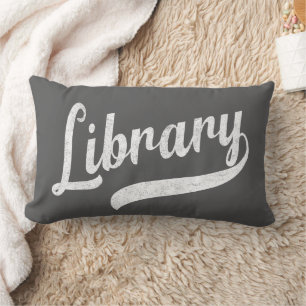 Random Varsity - Library, custom colour Lumbar Pillow