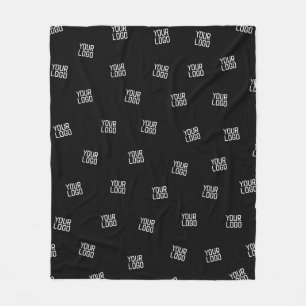 Randomly Arranged Design, Business Logo or Image Fleece Blanket