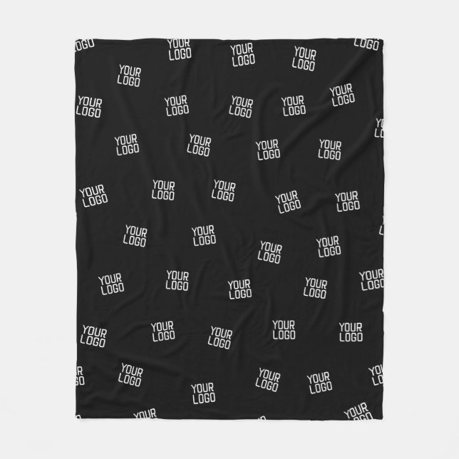 Randomly Arranged Design, Business Logo or Image Fleece Blanket (Front)