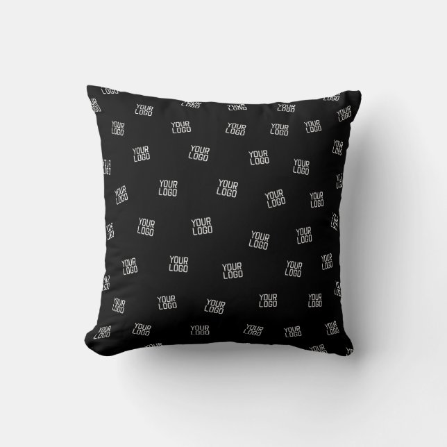 Randomly Arranged Design, Business Logo or Image Throw Pillow (Front)