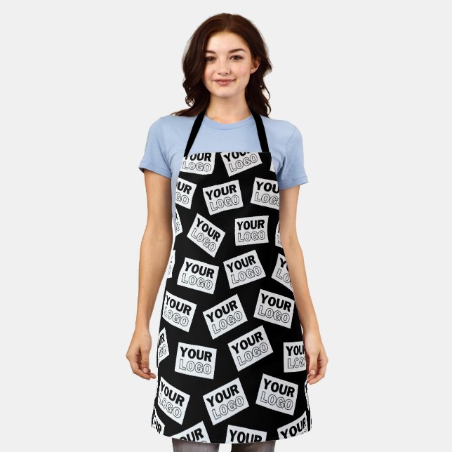 Randomly Placed Look for Your Logo or Any Photo Apron (Worn)