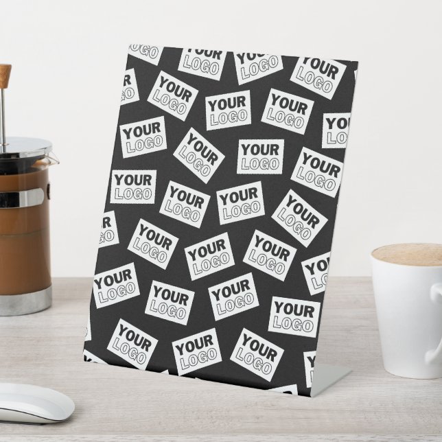 Randomly Placed Look for Your Logo or Any Photo Pedestal Sign (In SItu)