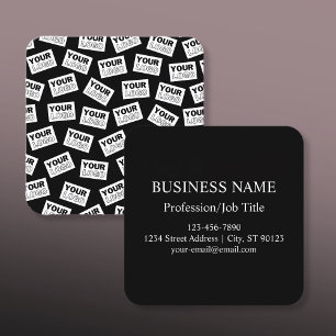 Randomly Placed Look for Your Logo or Any Photo Square Business Card