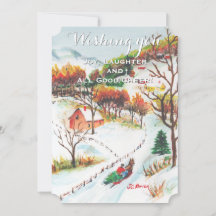 Randonnée d'hiver Carte photo de Noël