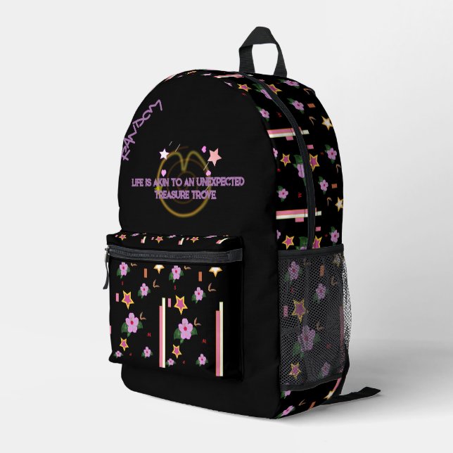 Randow Print Cut Sew Backpack (Back Corner Right)
