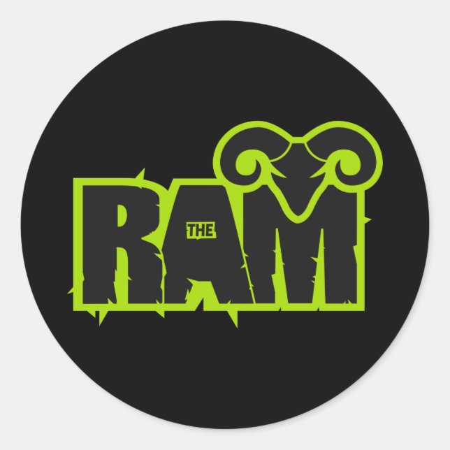 Randy "The Ram" Classic Round Sticker (Front)