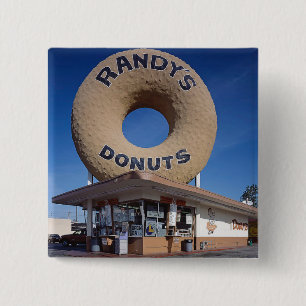 Randy's Doughnuts California Architecture 2 Inch Square Button