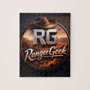 Range geek western style logo jigsaw puzzle