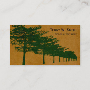 Rangée de carte de visite d'arbres