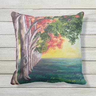 Rangée de coussin extérieur d'arbres
