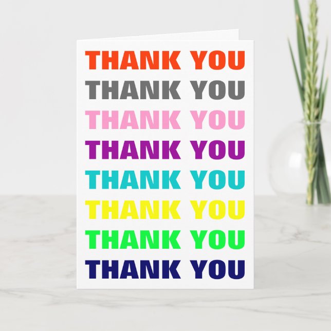 Rangées colorées de mots de Merci drôle (Devant)