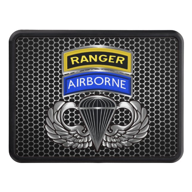 Ranger Airborne Paratrooper Wings Trailer Hitch Cover (Front)
